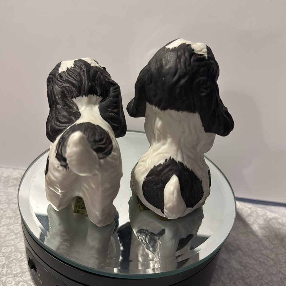 HOMCO cocker spaniel, Dog figurine set white and black vintage #1427 - Picture 3 of 8